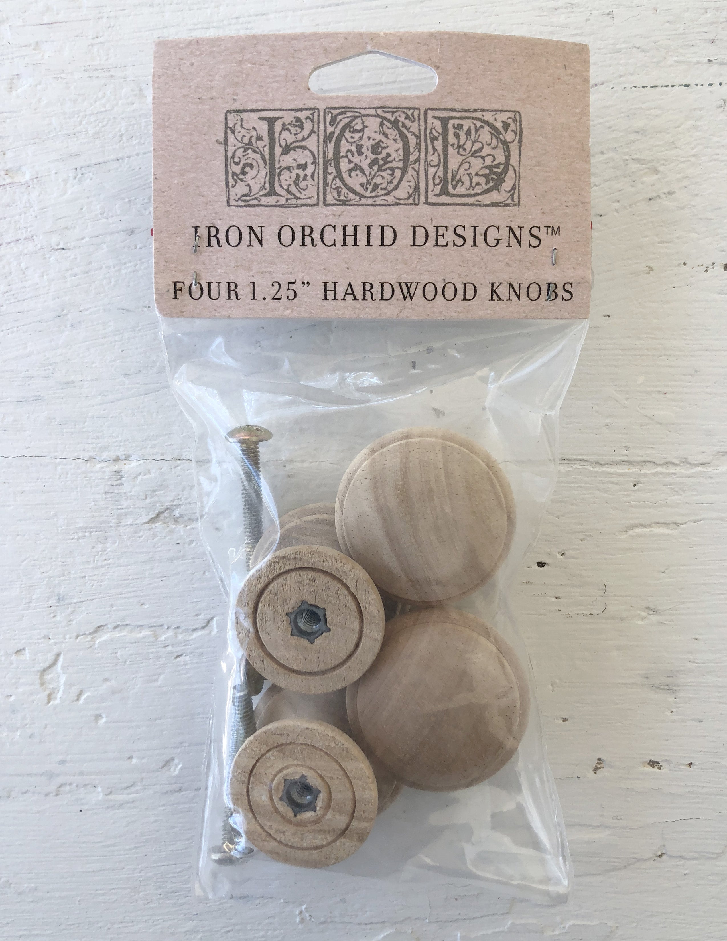 IOD Wooden Knobs 1.25 4 pack - The Weathered Shed