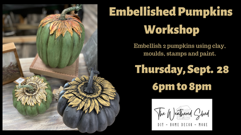 In Store Workshop - Embellished Pumpkins Thursday, Sept. 28, 6pm to 8pm