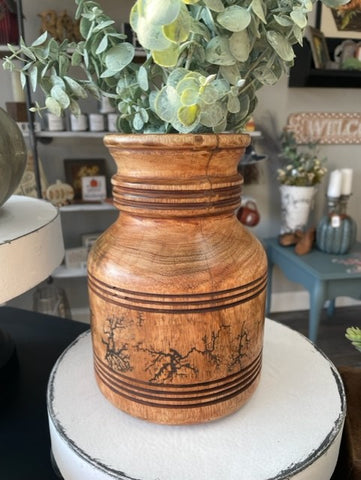 Crackle Wood Vase