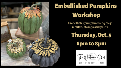 In Store Workshop - Embellished Pumpkin Thursday, Oct. 5, 6pm to 8pm