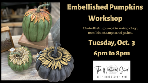 In Store Workshop - Embellished Pumpkin Tuesday, Oct. 3, 6pm to 8pm