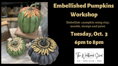 In Store Workshop - Embellished Pumpkin Tuesday, Oct. 3, 6pm to 8pm