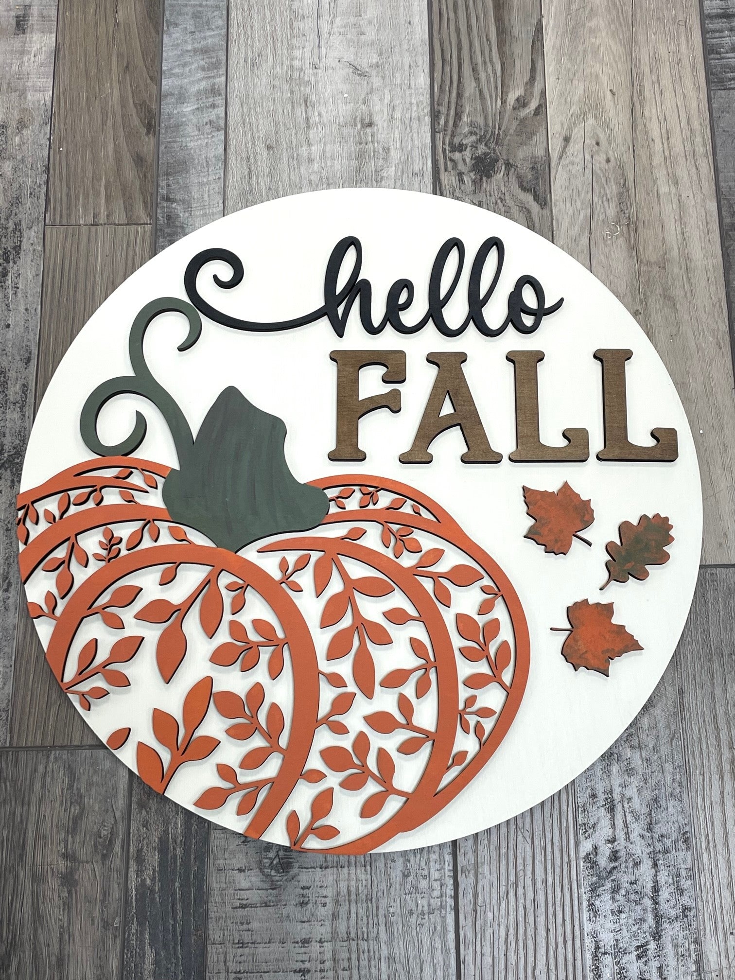 DIY Kit - Hello Fall Floral Pumpkin Door Hanger