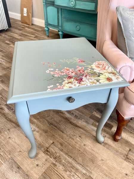 Blue Pine End Table