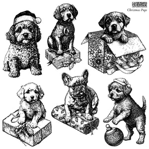 Christmas Pups 12×12 IOD Stamp