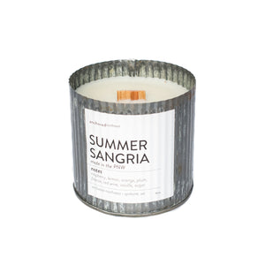Summer Sangria Wood Wick Rustic Candle