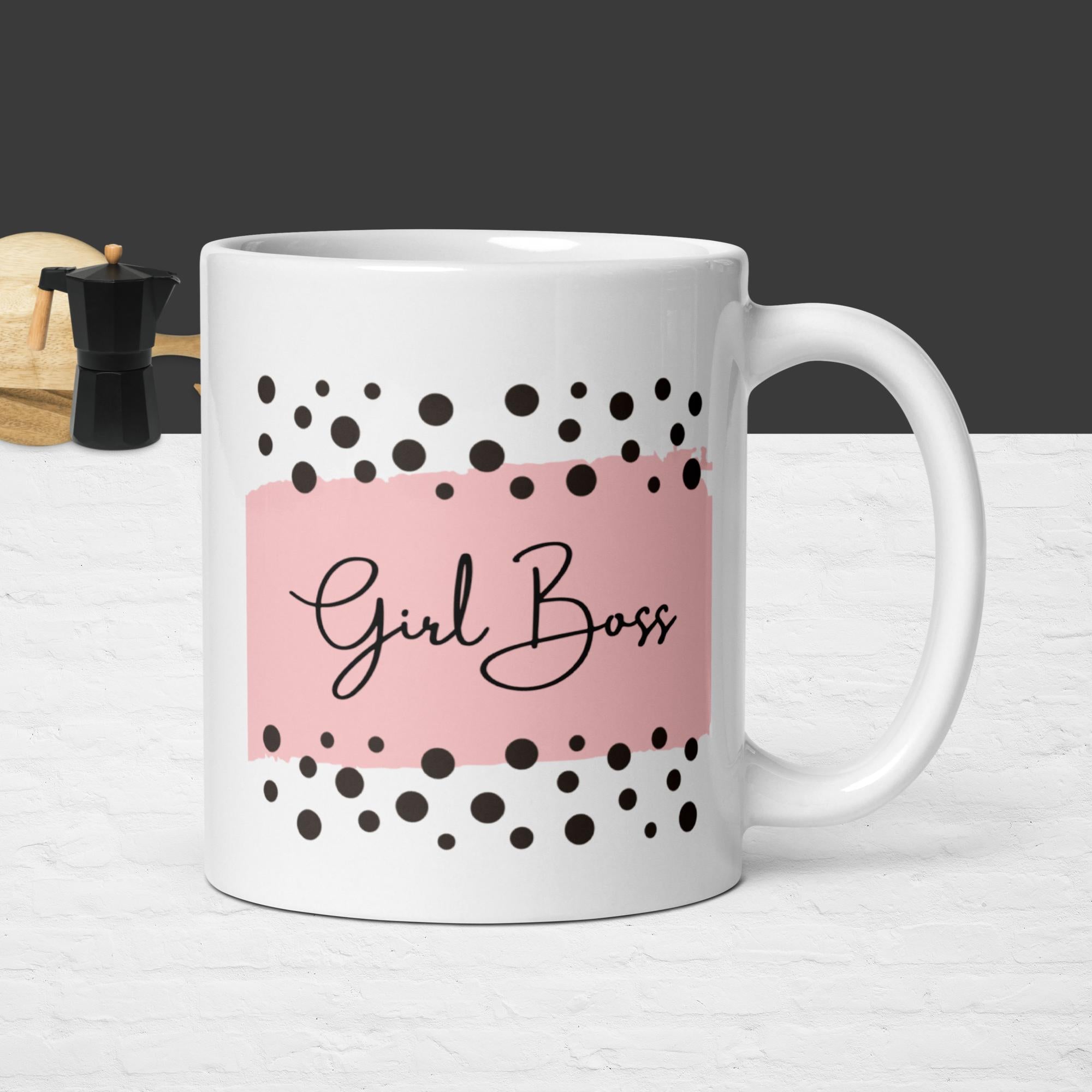 Girl Boss - White glossy mug