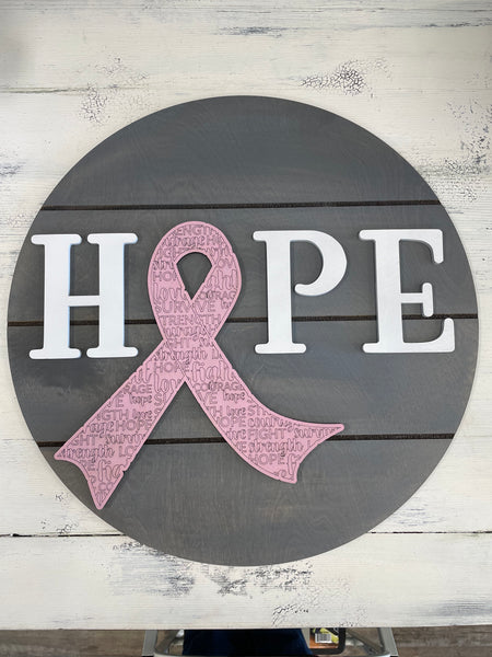 "Hope" Breast Cancer Awareness Door Hanger