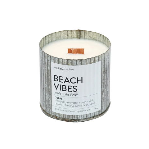 Beach Vibes Wood Wick Rustic Candle