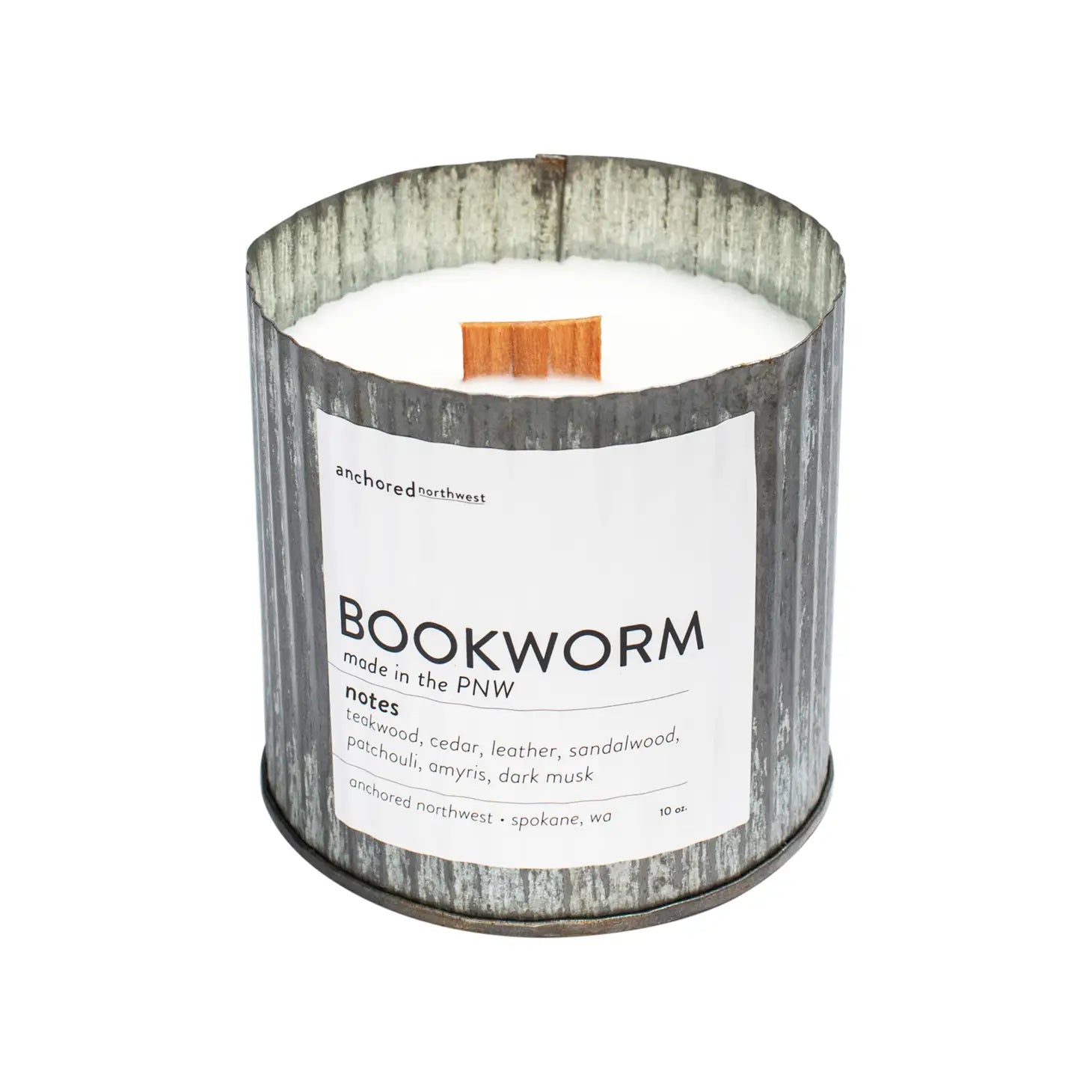 Bookworm Wood Wick Rustic Candle