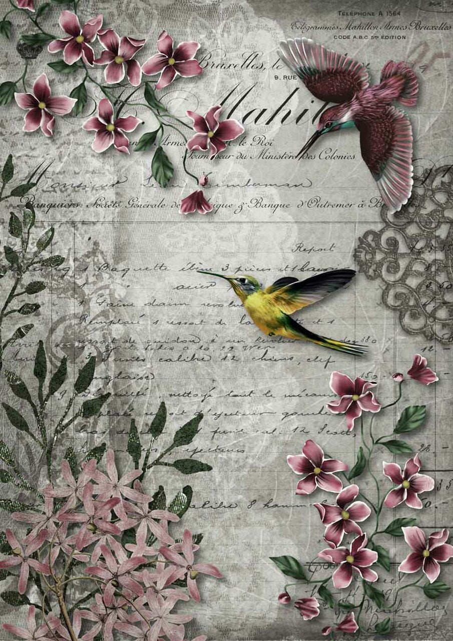 Hummingbird Song - Decoupage Paper