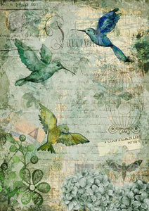 Afternoon Hummingbirds - Decoupage Paper