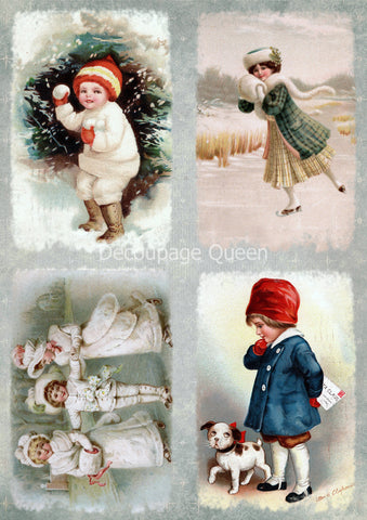 Snow Babies - Decoupage Paper