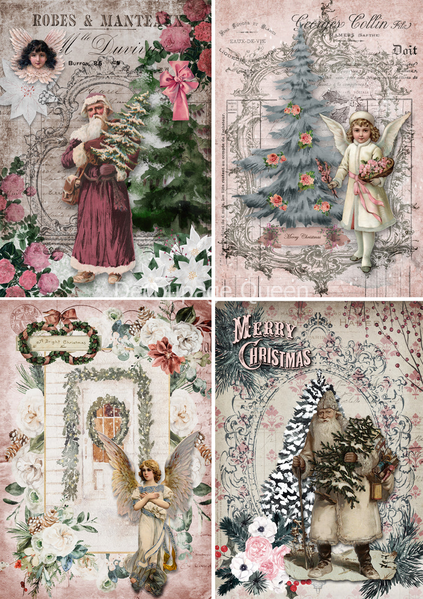 Shabby Christmas 4 Pack - Decoupage Paper