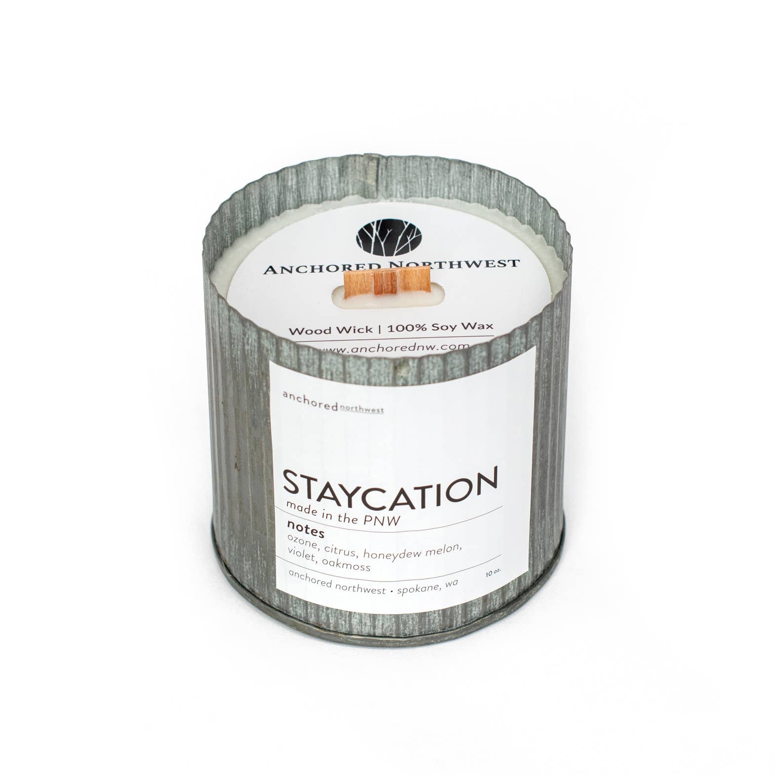 Staycation Wood Wick Rustic Candle