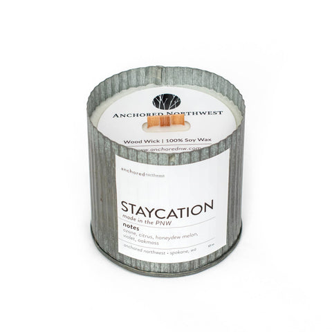 Staycation Wood Wick Rustic Candle